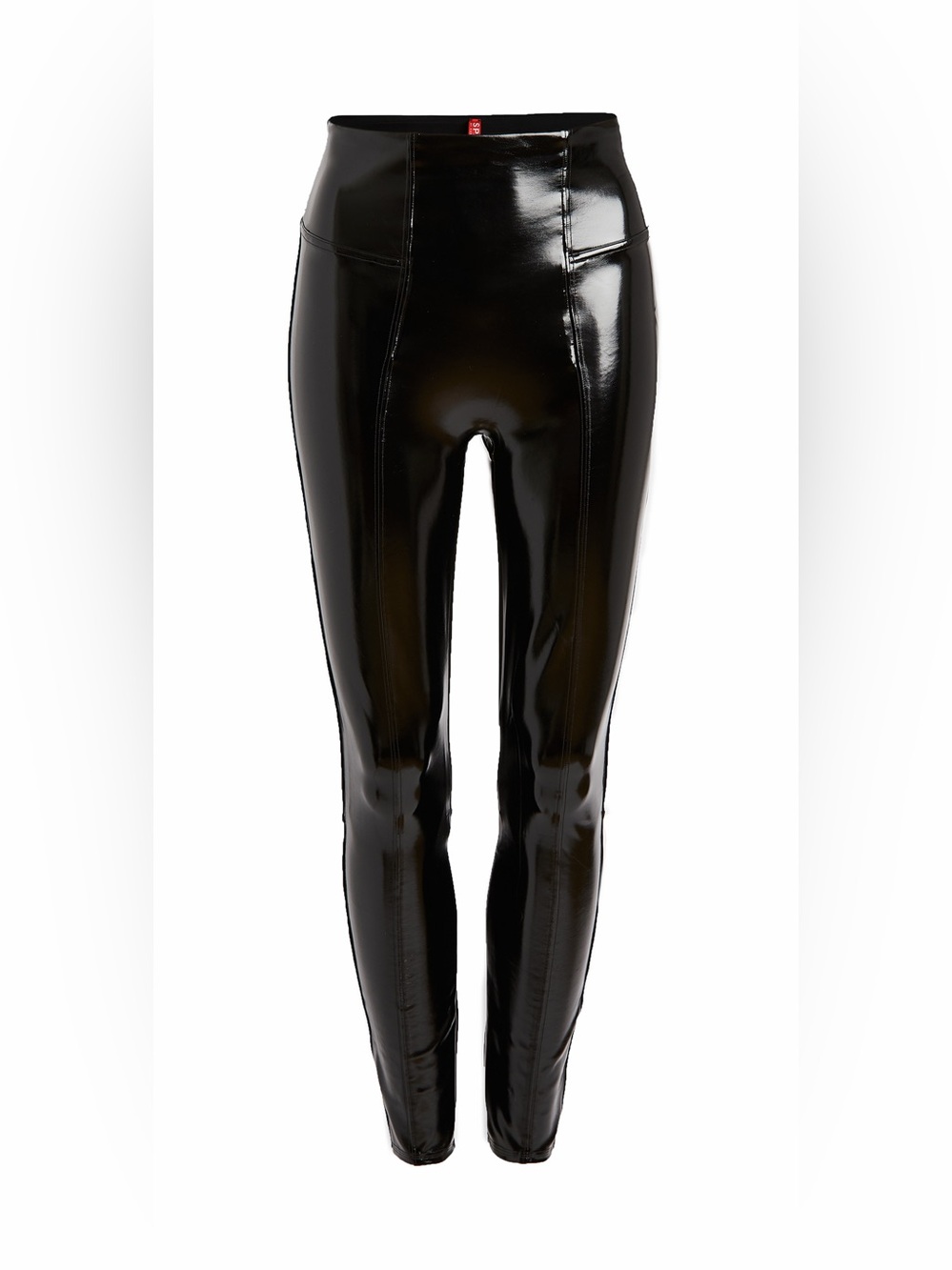 SPANX Faux Patent Leather Leggings in Classic Black size L